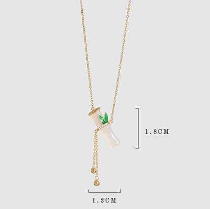 Essence jade necklace - Silver necklace - Sterling Silver Necklace - Jade jewelry -ORIENTGEM