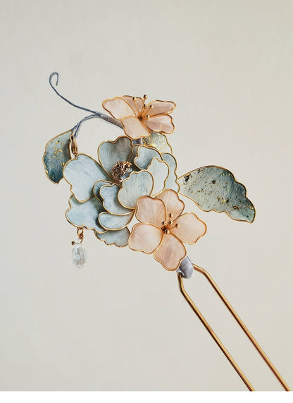 Floating Life Velvet Flower Hairpin | Handmade Jewelry - Hairpin - ORIENTGEM