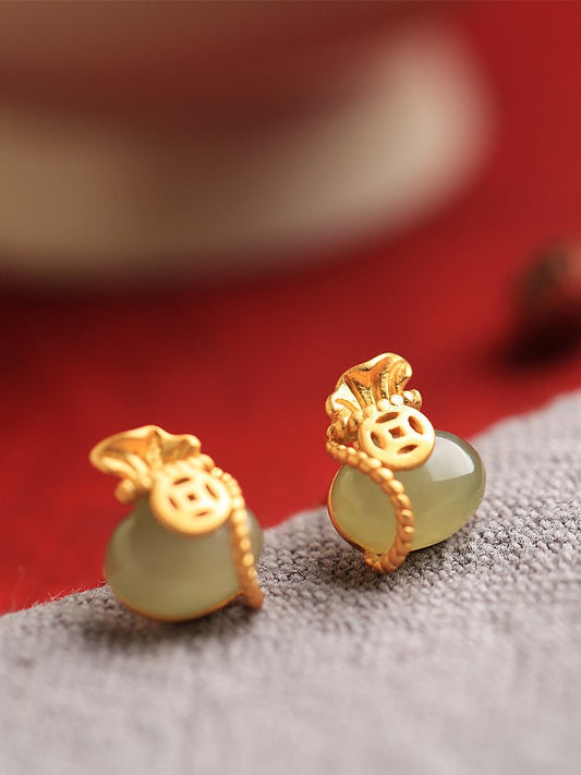 Fukubukuro Jade Earrings | Jade Jewelry - OrientGem