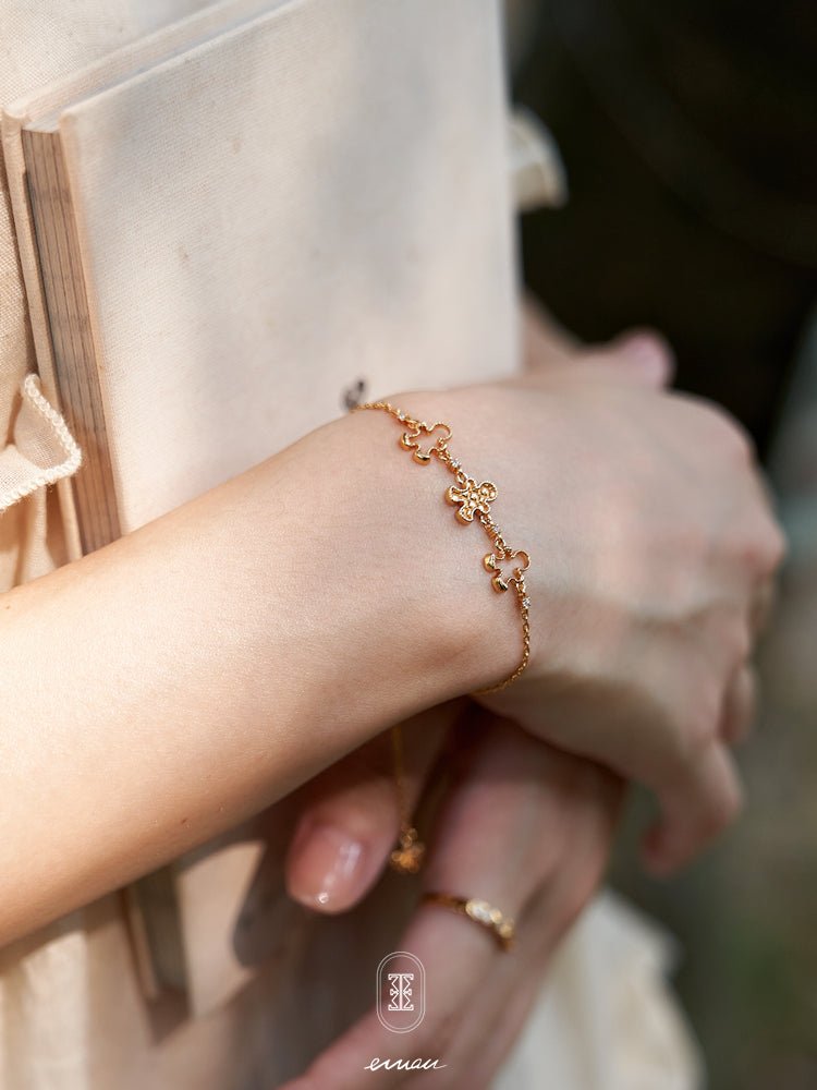 Gingerbread Man Gold-Plated S925 - jade jewelry - ORIENTGEM