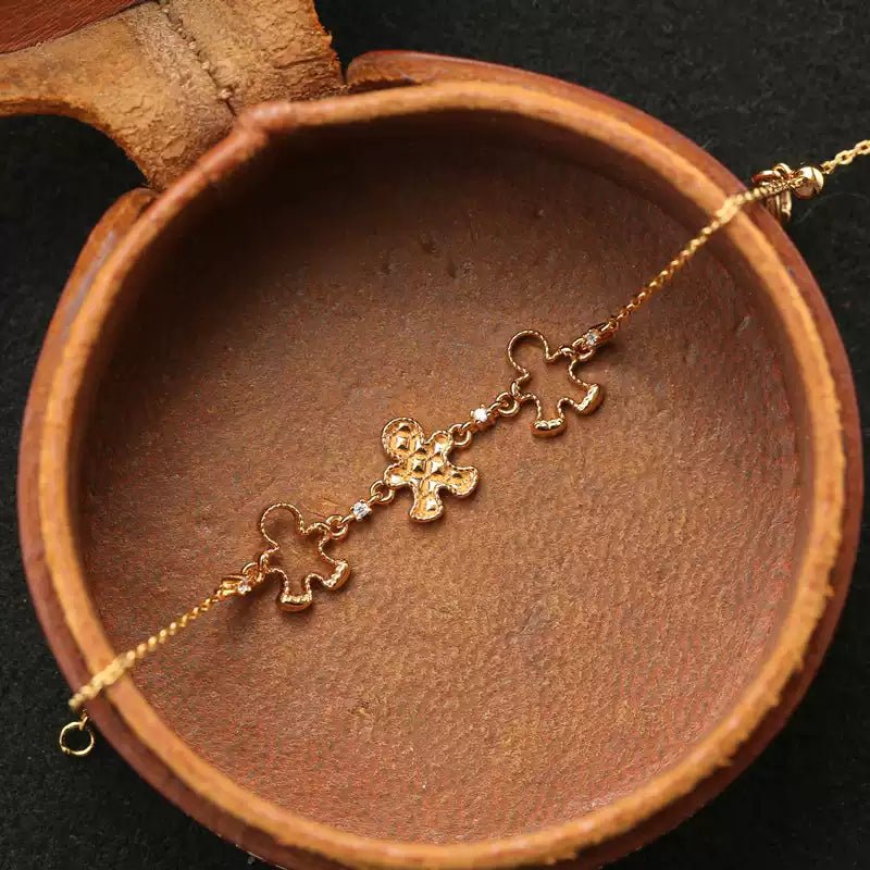 Gingerbread Man Gold-Plated S925 - jade jewelry - ORIENTGEM