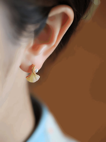 Gingko Gemstone Earrings | Gemstone Jewelry-- Jade Earrings - Jade Jewelry- Silver Earrings -Silver Jewelry- ORIENTGEM