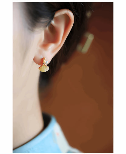 Gingko Gemstone Earrings | Gemstone Jewelry-- Jade Earrings - Jade Jewelry- Silver Earrings -Silver Jewelry- ORIENTGEM