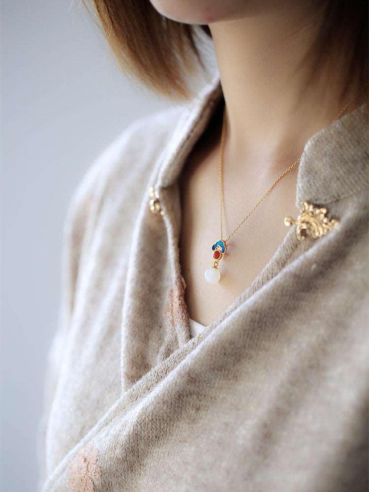 Gold and Jade Necklace| China chic Jade Jewelry - OrientGem