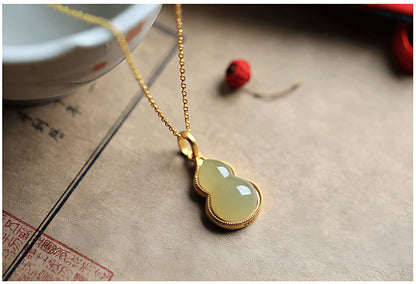 Gourd Jade Necklace | Jade Jewelry -Silver Necklace -Sterling Silver Necklace - ORIENTGEM