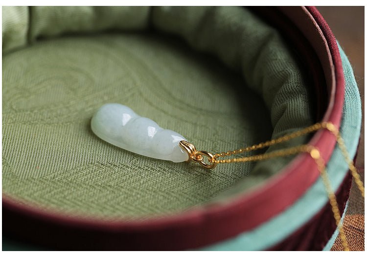 Grenn Bean Jade Necklace | Stylish Jade Jewelry - OrientGem