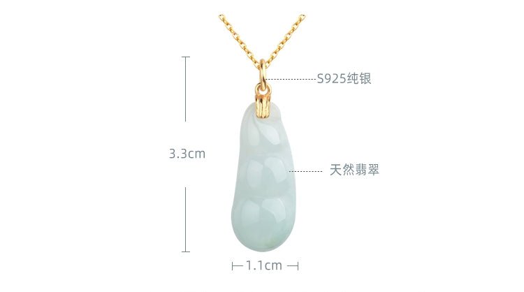 Grenn Bean Jade Necklace | Stylish Jade Jewelry - OrientGem