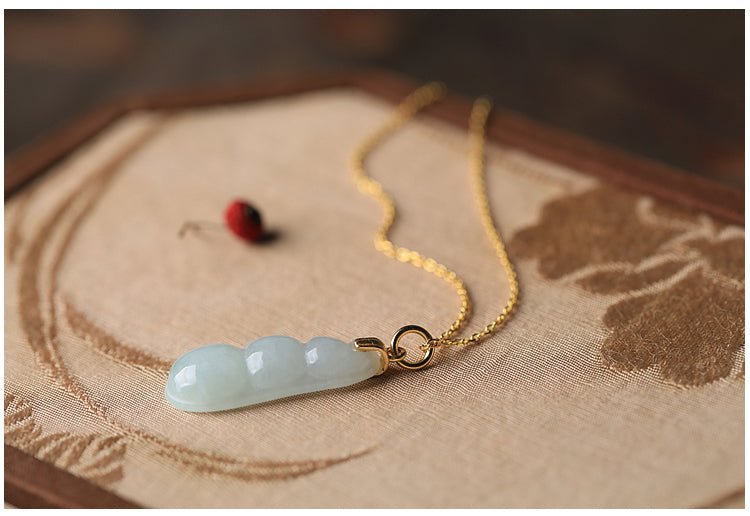 Grenn Bean Jade Necklace | Stylish Jade Jewelry - OrientGem