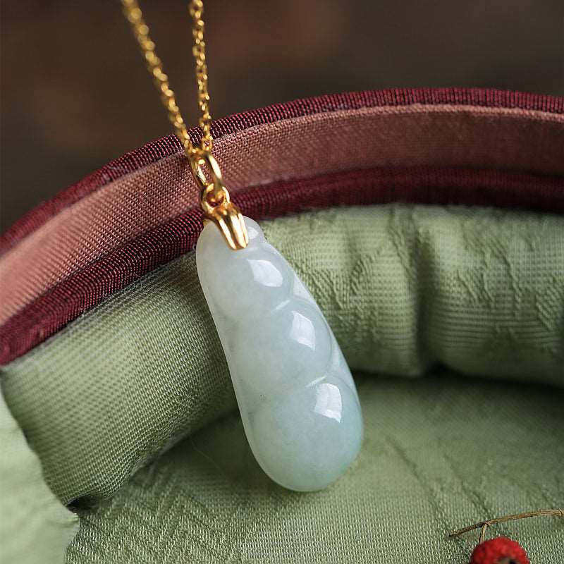 Grenn Bean Jade Necklace | Stylish Jade Jewelry - OrientGem