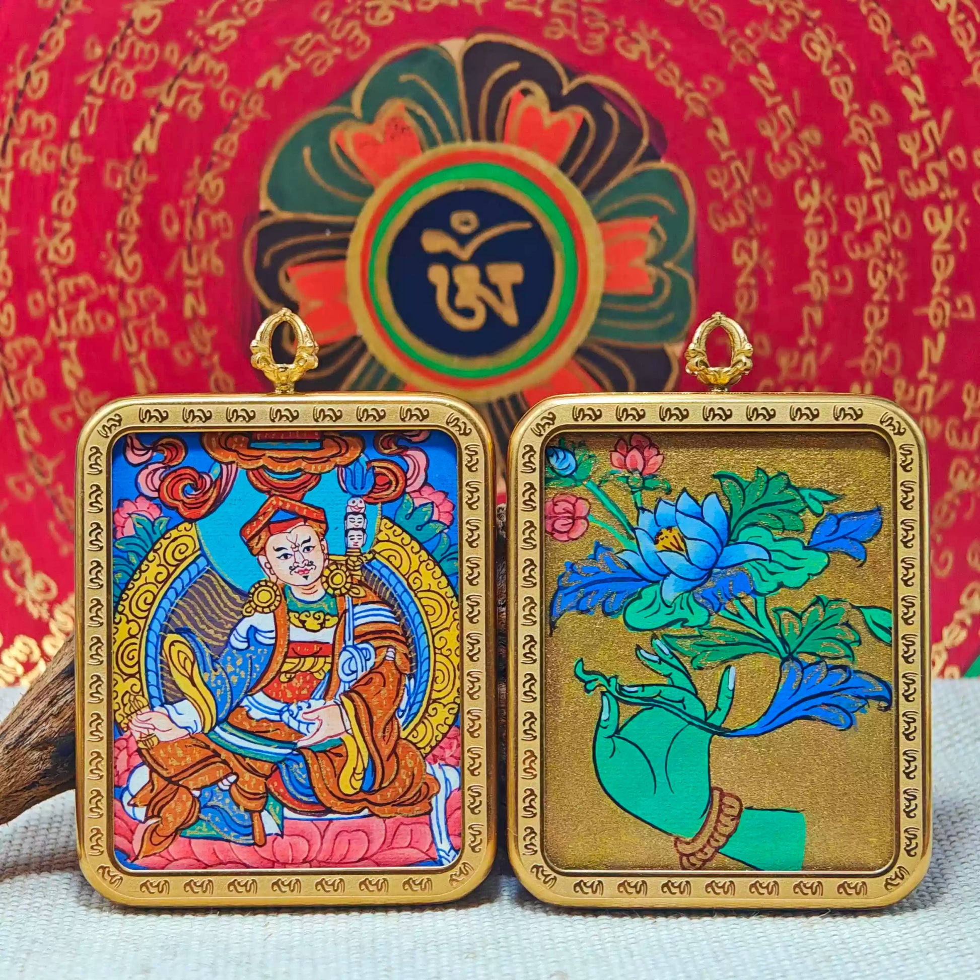 Hand - painted Padmasambhava Thangka Necklace - OrientGem