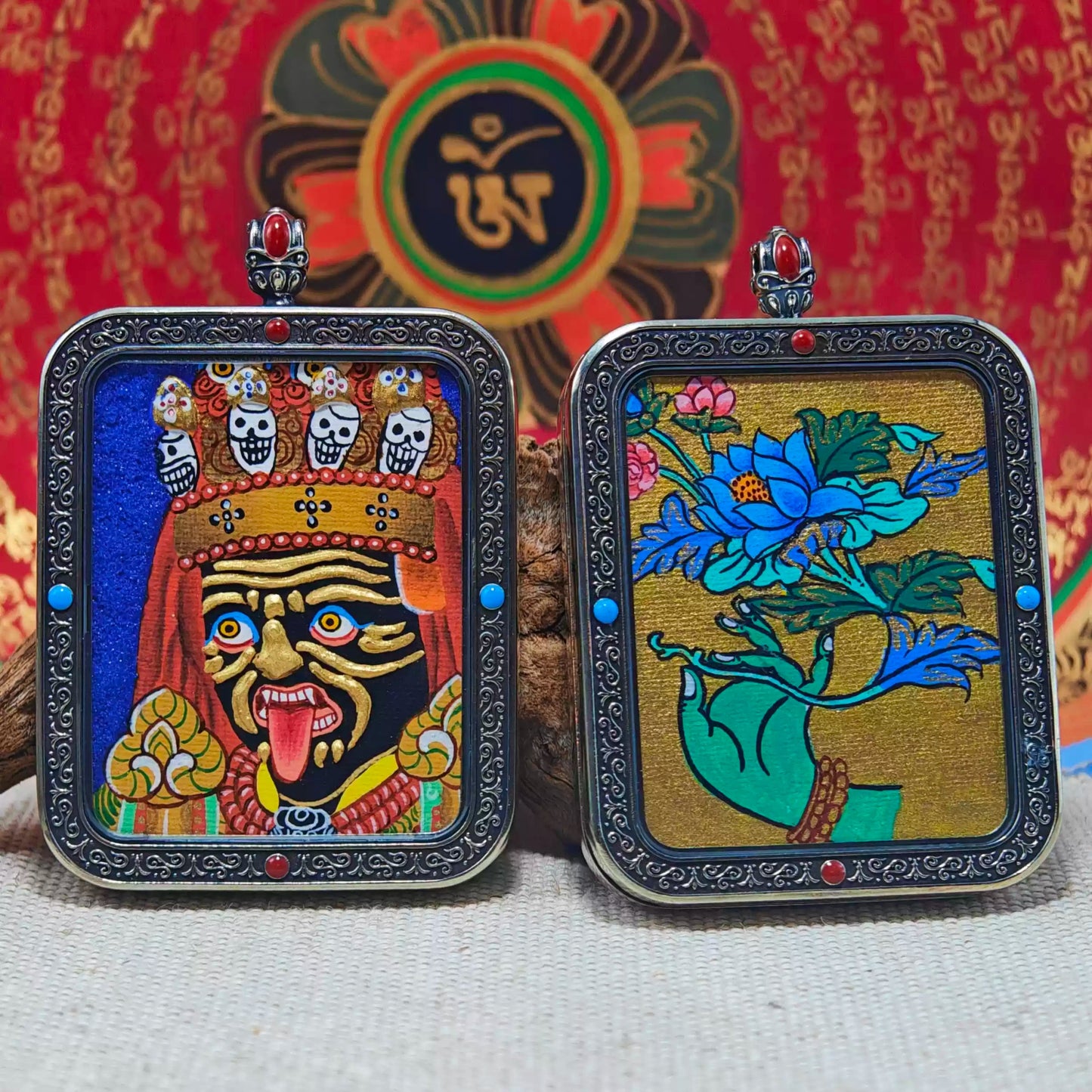 Hand - painted Zhakiram Thangka Necklace - OrientGem