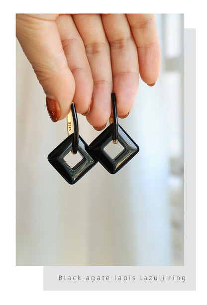 Harmony Earrings - Jade Earrings, detail view of the handcrafted natural stone earrings