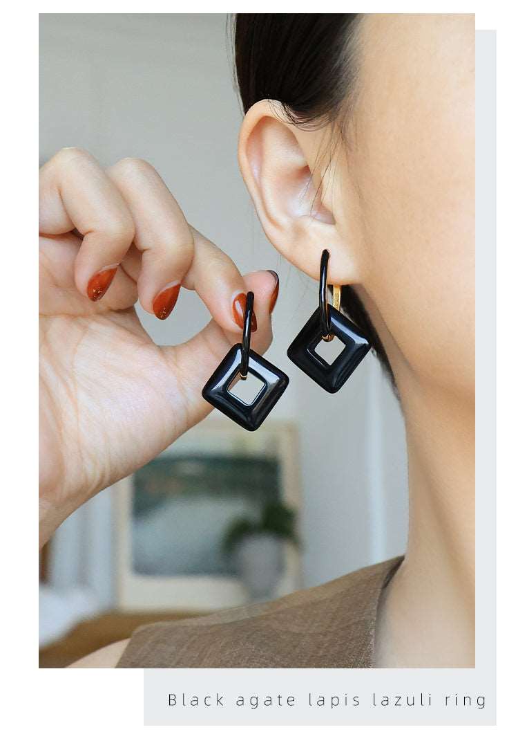 Harmony Earrings - Jade Earrings, detail view of the handcrafted natural stone earrings