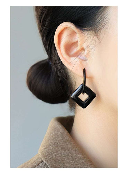 Harmony Earrings - Jade Earrings, detail view of the handcrafted natural stone earrings