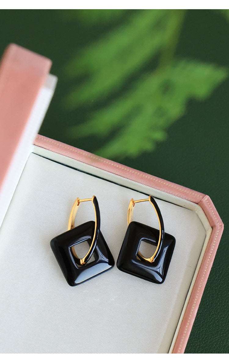 Harmony Earrings - Jade Earrings, detail view of the handcrafted natural stone earrings