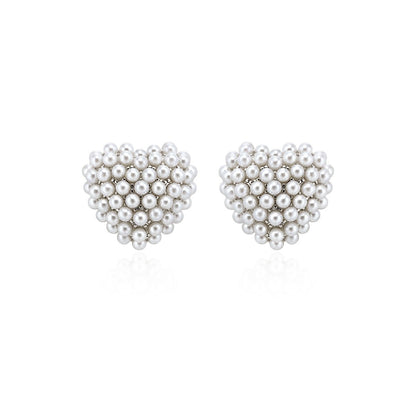 Heart Shaped Pearl Earrings - earring - ORIENTGEM