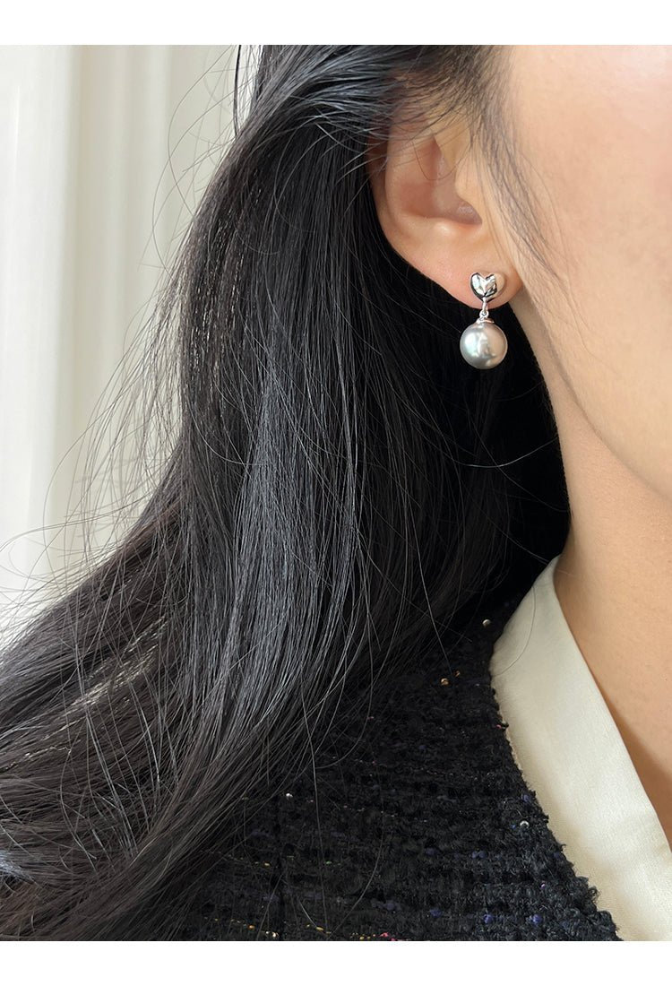 Heart Shaped Pearl Earrings - earring - ORIENTGEM