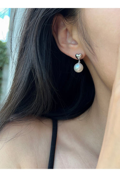 Heart Shaped Pearl Earrings - earring - ORIENTGEM