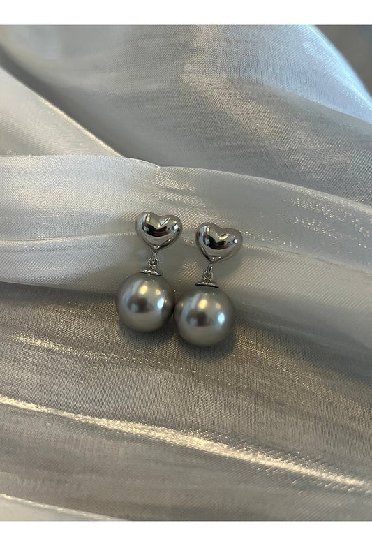 Heart Shaped Pearl Earrings - earring - ORIENTGEM