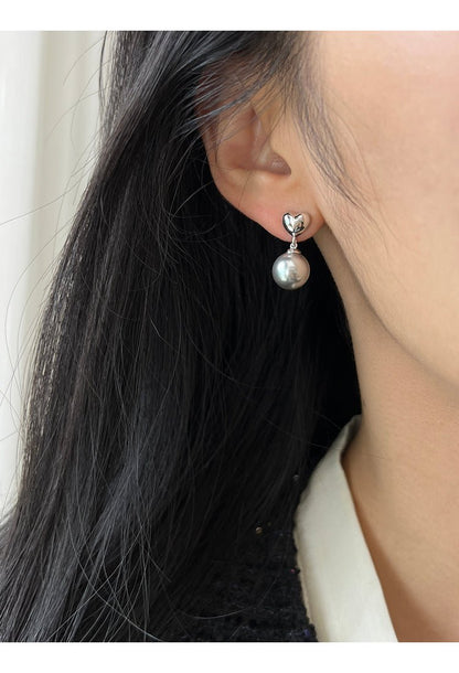 Heart Shaped Pearl Earrings - earring - ORIENTGEM