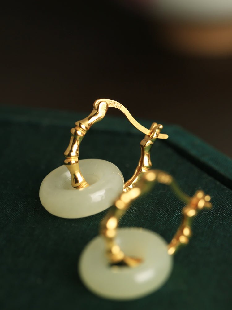 Hollow Circuit Jade Earrings | Jade Jewelry - OrientGem