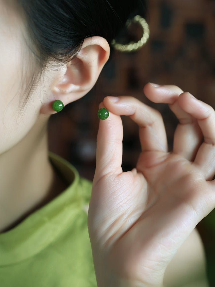 Jade Beads Earrings | Jade Jewelry - OrientGem