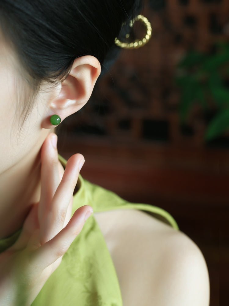 Jade Beads Earrings | Jade Jewelry - OrientGem