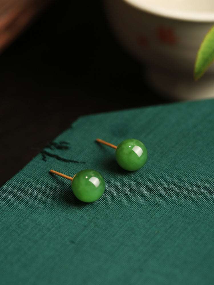 Jade Beads Earrings | Jade Jewelry - OrientGem