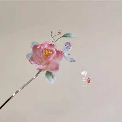JiJun Velvet Flower Hairpin - Velvet Flower - ORIENTGEM