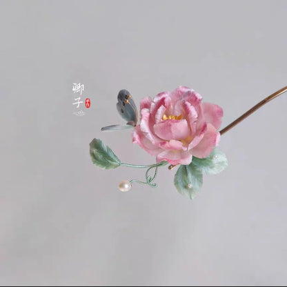 JiJun Velvet Flower Hairpin - Velvet Flower - ORIENTGEM