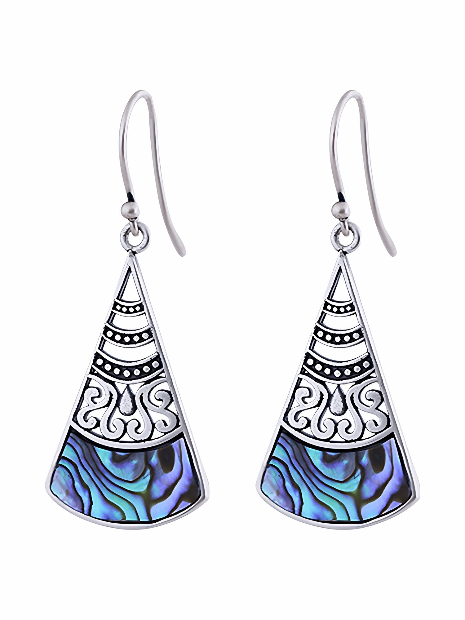 Lake Luna Silver Earrings, handcrafted silver earrings in artisan jewelry