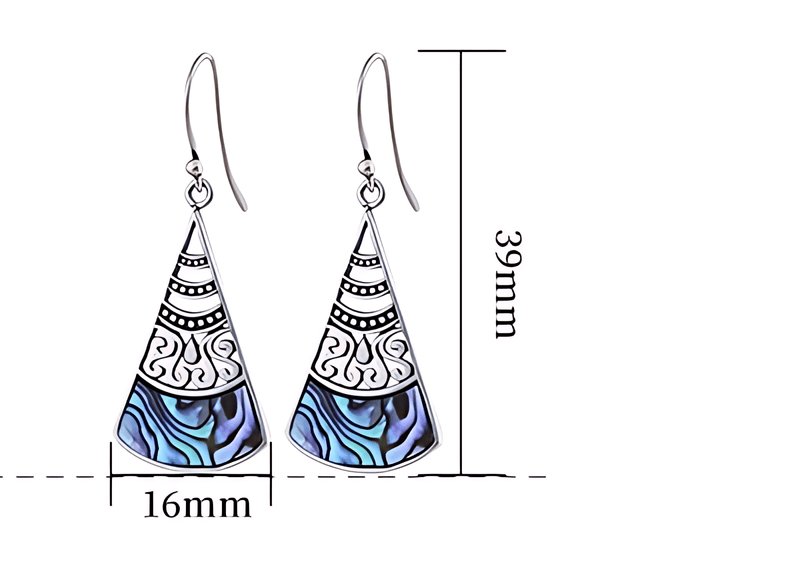 Lake Luna Silver Earrings, detail view of the handcrafted silver earrings