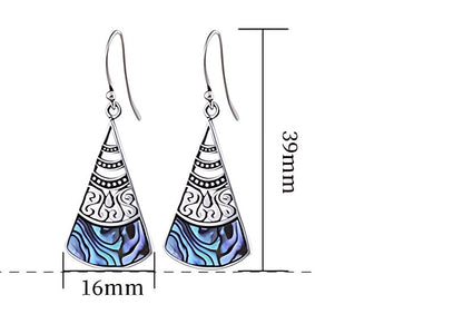 Lake Luna Silver Earrings, detail view of the handcrafted silver earrings