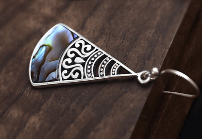 Lake Luna Silver Earrings, detail view of the handcrafted silver earrings