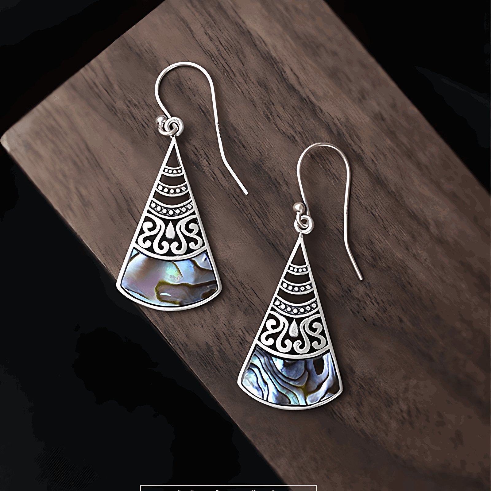 Lake Luna Silver Earrings, alternate view of the handcrafted silver earrings