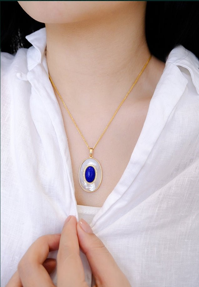 Lapis Lazuli Necklace, handcrafted silver necklace in artisan jewelry