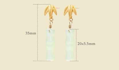 Little Bamboo Jade Earrings | Jade Jewelry - OrientGem