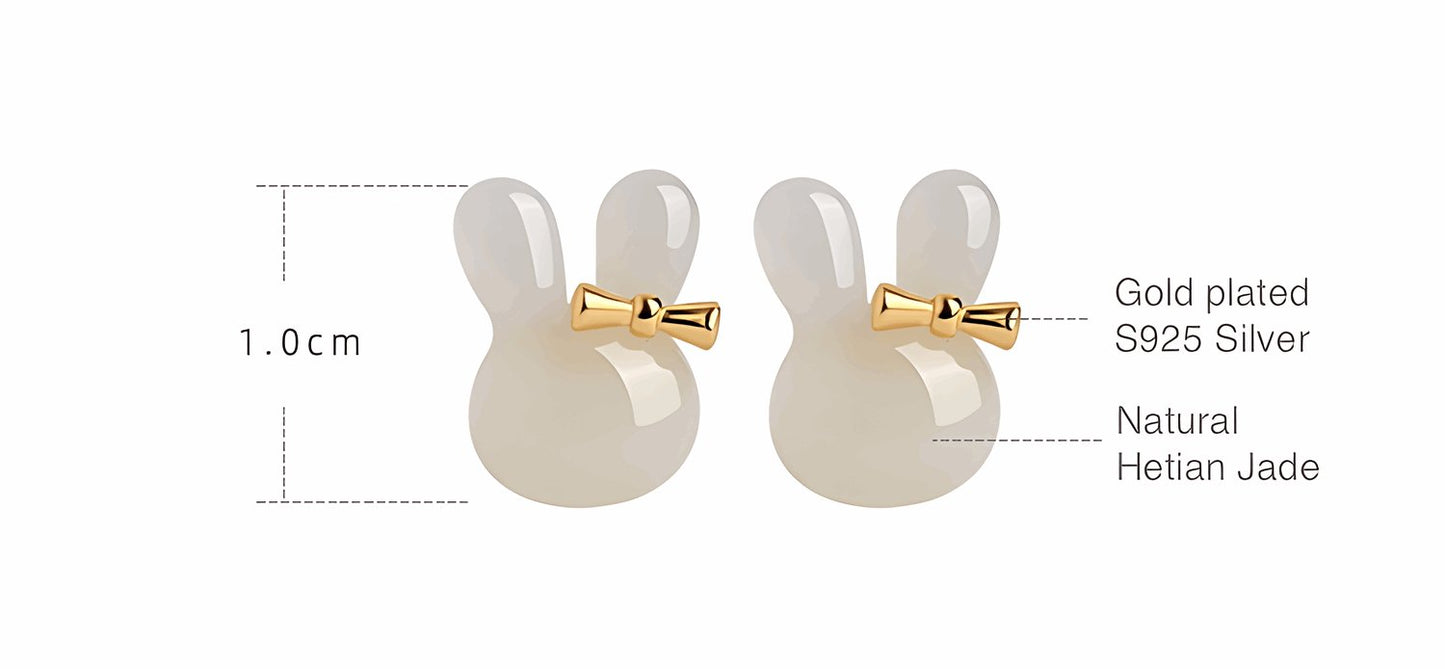 Little Bunny Jade Earrings | Jade Jewelry - OrientGem