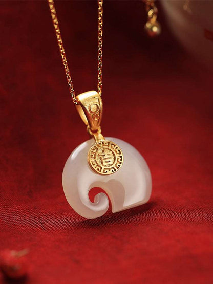 Little Elephant Jade Necklace｜Stylish Jade Jewelry - OrientGem