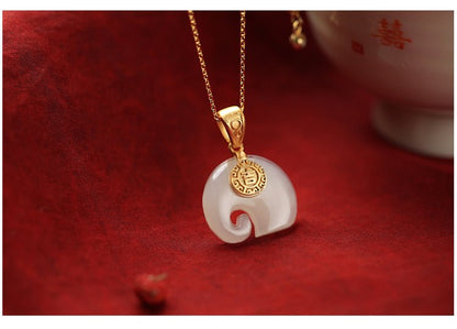 Little Elephant Jade Necklace｜Stylish Jade Jewelry - OrientGem