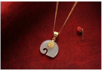 Little Elephant Jade Necklace｜Stylish Jade Jewelry - OrientGem