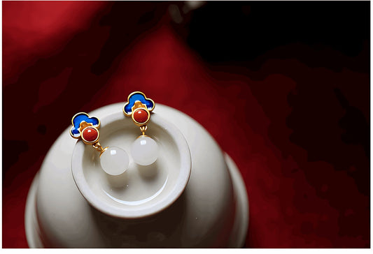 Magic Cloud Jade Earrings | Jade Jewelry - Silver earrings -Silver jewelry -Sterling silver jewelry - ORIENTGEM