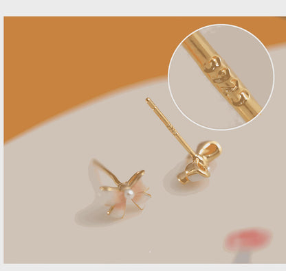 Mini Butterfly Jade Earrings, detail view of the handcrafted natural stone earrings