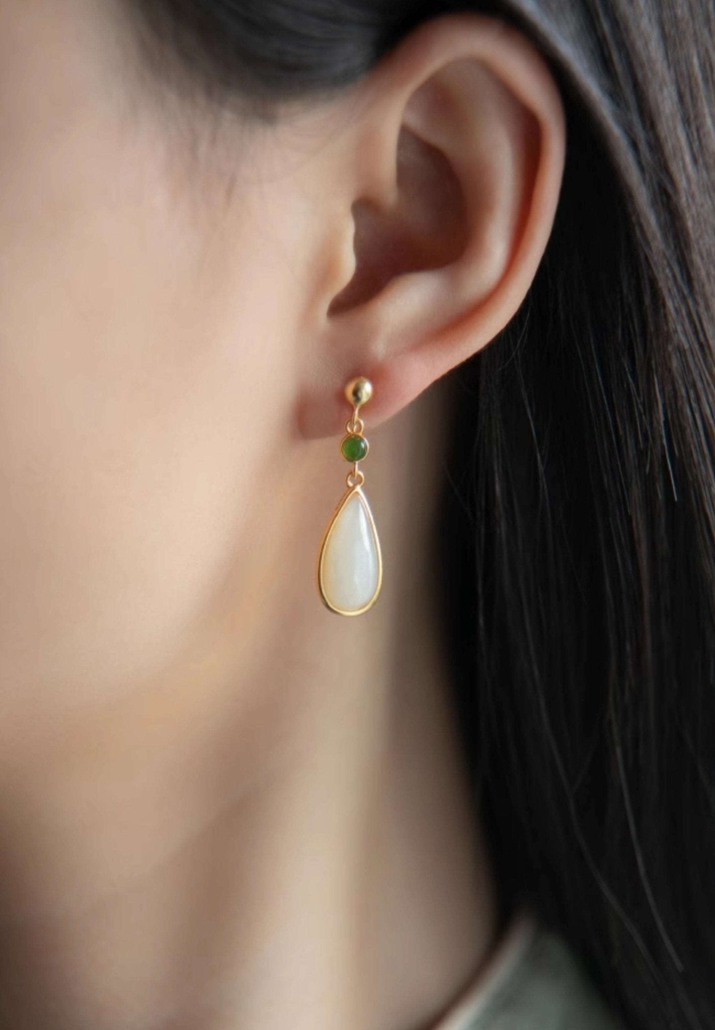 Miss The Rain Jade Earrings | Jade Jewelry - OrientGem