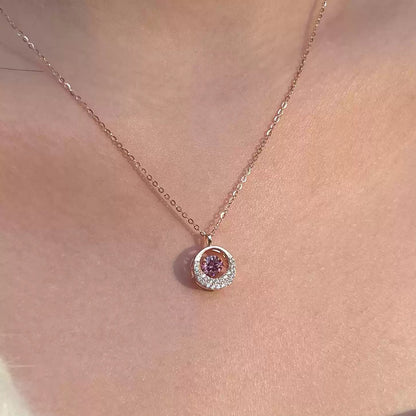 Moonbeam Dancing Heart Sparkling Rose Gold Necklace | Moissanite pendant - necklace - ORIENTGEM
