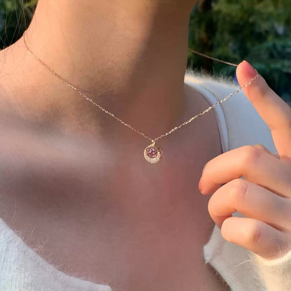 Moonbeam Dancing Heart Sparkling Rose Gold Necklace | Moissanite pendant - necklace - ORIENTGEM