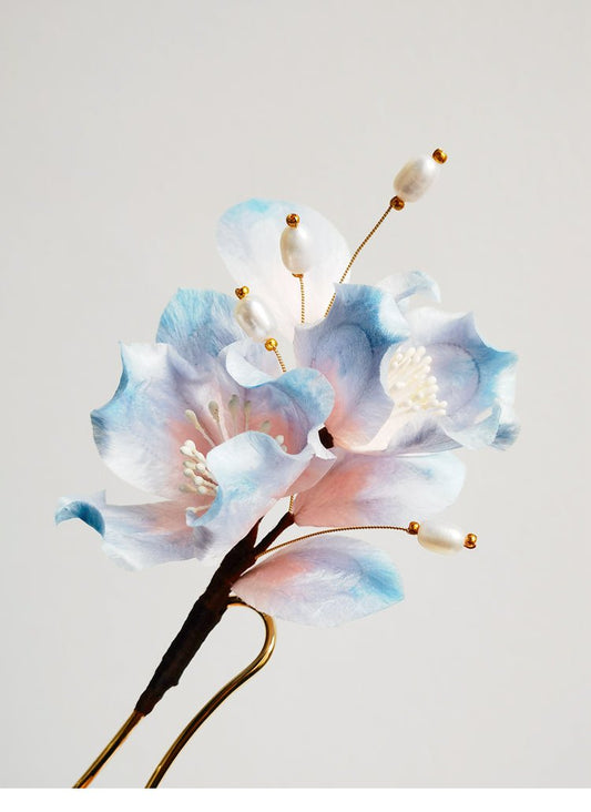 Moonlit Visage Velvet Flower Hairpin - Hairpin - ORIENTGEM