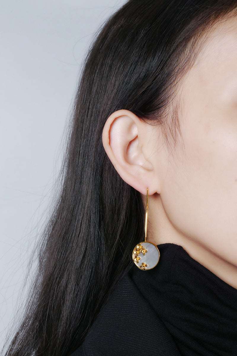 Mother of Pearl Earrings, alternate view of the handcrafted pearl earrings