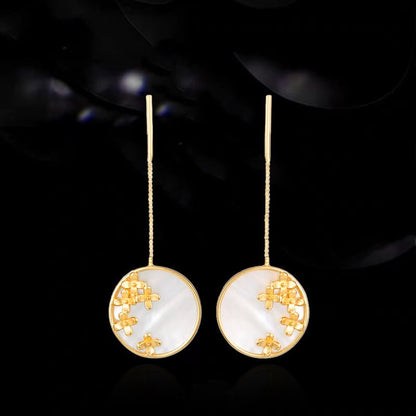 Mother of Pearl Earrings, handcrafted pearl earrings in artisan jewelry