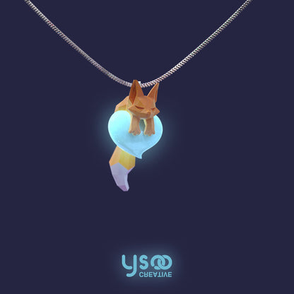 Napping Fox Luminous Necklace - OrientGem